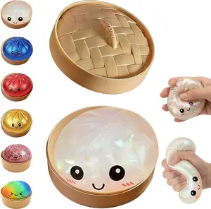 Glitter Dumpling, Glitter Dumpling with Box, 9 Color Options Dumplings Toy for Stress Relief (White)