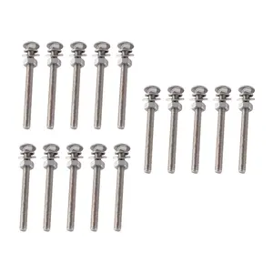 Carriage Bolt and Nut Kit, 1/4 and 1/2 Thread Diameter, Stainless Steel Round Head Square Neck Carriage Bolt Screw Fastening Kit (Black/Silver)