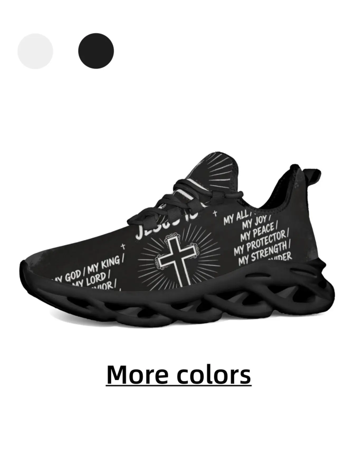 Unisex Dark Sacred Ode Cross Motto Commuter Sneakers, Skin-Friendly Mesh, High Elastic Shock-Absorbing Sole, Slip Resistant, Foot-Friendly, for Daily Commute, Outdoor & Casual Wear, Lowtop Casual Sneaker, Low Top Trainers