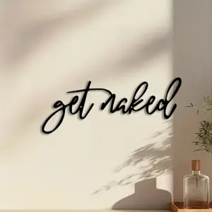 1pc Get Naked Metal Wall Art, Get Naked Statue Mural, Perfect for Bathroom Wall, Christmas Decor, Ideal Gift for Art Lovers, Rust-Resistant Metal, Modern Home Decor, Unframed Wall Art