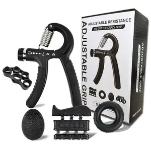 Silicone 5-in-1 Grip Strengthener Kit for Adults & Kids - Adjustable Hand Trainer with Case, Includes Silicone Stress Balls & Finger Exerciser