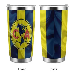 Club América Flag 20oz Tumbler, Las Águilas Silk Texture Design Cup, Blue Yellow Soccer Travel Mug, Gift for Die-Hard Fans, Game Day Insulated Cup, Stainless Steel Tumbler, Kitchen Drinkware
