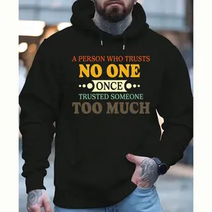 Outdoor Long Sleeve Hoodie – ‘Trust No One’ Quote, Fits Men and Women Alike