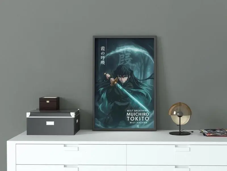 [Up to 50% Off] Muichiro Tokito Mist Hashira Demon Slayer Graphic Paper Poster Print - No Frame, High-Quality Pigment Inks, 12"x18" & Custom Sizes, Anime Kimetsu no Yaiba Home Supplies Decoration for Kid Room, Balcony