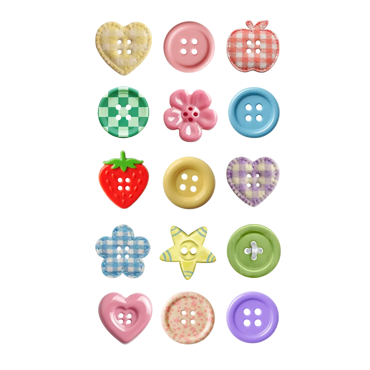 cute buttons sticker sheet