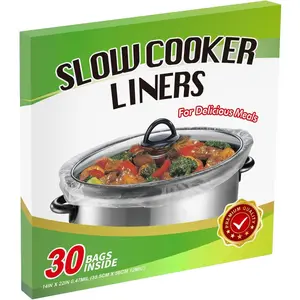30xSlow Cooker Liners and Cooking Bags,  Cooking Liner Disposable Pot Bags, Fit 6QT to 10QT for Slow Cooker, Oval & Round Pot 14"x 22" /Bag
