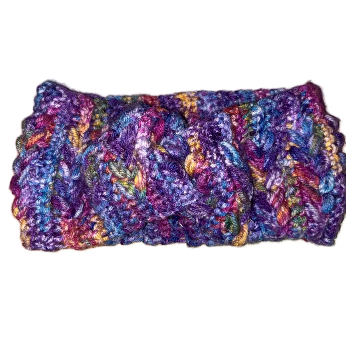 Female Handmade Crochet Ear Warmer Headband - Soft Cotton-Nylon Chunky Knit Headwrap, Keeps Ears Warm, 1 Size Fits Most for Colder Months, Daily & Outdoor Wear