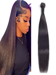 Straight human hair bundles Human Hair Extensions - Peruvian Straight Hair Suitable for Braiding, Silky-Smooth, Natural Color Weaving & Dreadlock Extensions