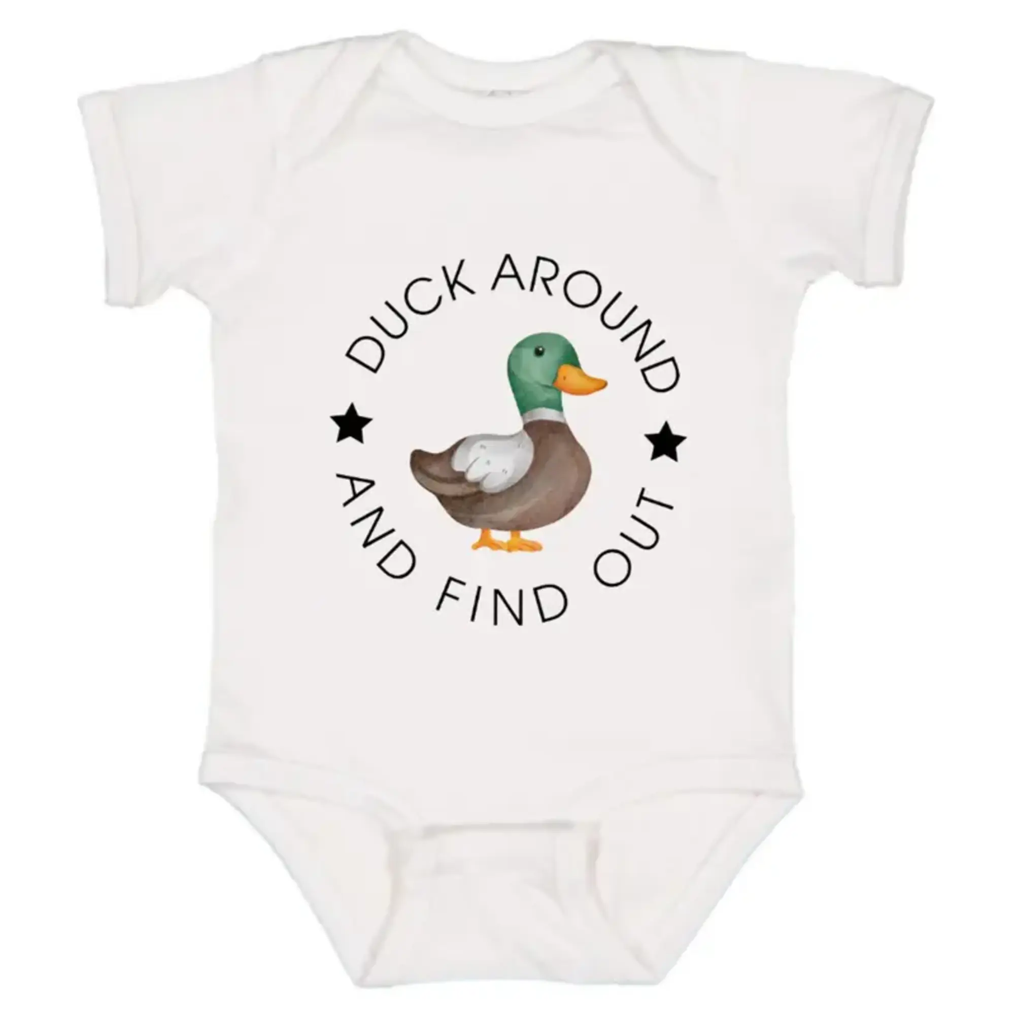 (100% Cotton) Duck Around and Find Out Onesie, Duckling Baby Bodysuit, Funny Baby Outfit, Vintage Baby Clothes, Trending Animal Shirt Top Newborn