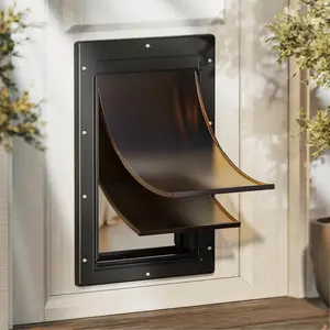 Never Rust Plastic  door, Large Doggy Door, Doggie Door for Easy Install in Interior and Exterior Doors or Wall, Double  Flaps, Closing Panel, Pet Door for Pet Up to 100lb (Large)