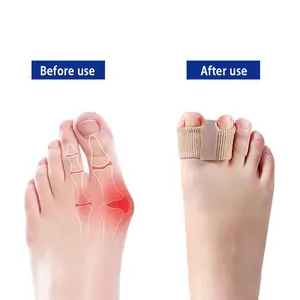 2Pcs/Set Elastic Bunion Corrector Socks, Silicone Toe Separator for Big Toe, Anti-Friction Foot Protector, Relieve Hallux Valgus Pain, Foot Care Accessory for Men & Women