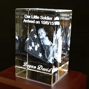 M&L 3D Laser Crystals - Personalized Crystal Display for Memorial Gifts with Name and Date