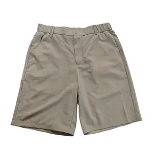 Men's Casual Dress Shorts - Elastic Waist Straight Leg Summer Work Shorts for Men, Lightweight Office Trouser Shorts