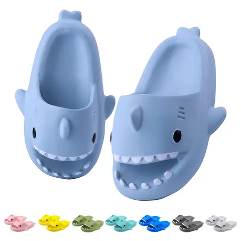 2025 Anti-slip Genuine New Generation Shark Slippers for Men & Women - Lightweight, Waterproof, Durable, Flexible, Breathable, Casual EVA Flipflop Footwear Design Walking Shoes Boy Slide