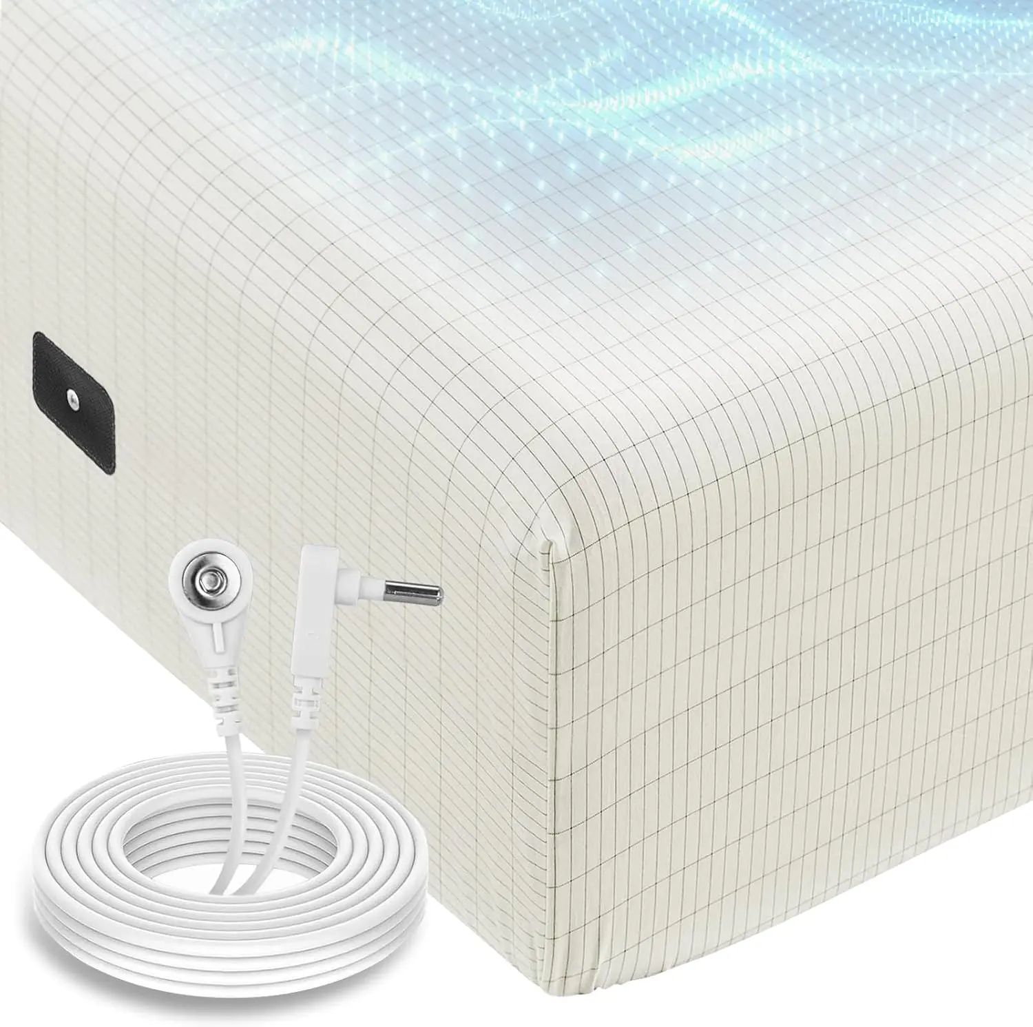 Grounding Sheets King Deep Pocket 16 inches, 90% Cotton & 10% Silver Fiber Infused, Earthing Sheets Grounding Well Bed Sheets for Improved Sleep, Pain Relief