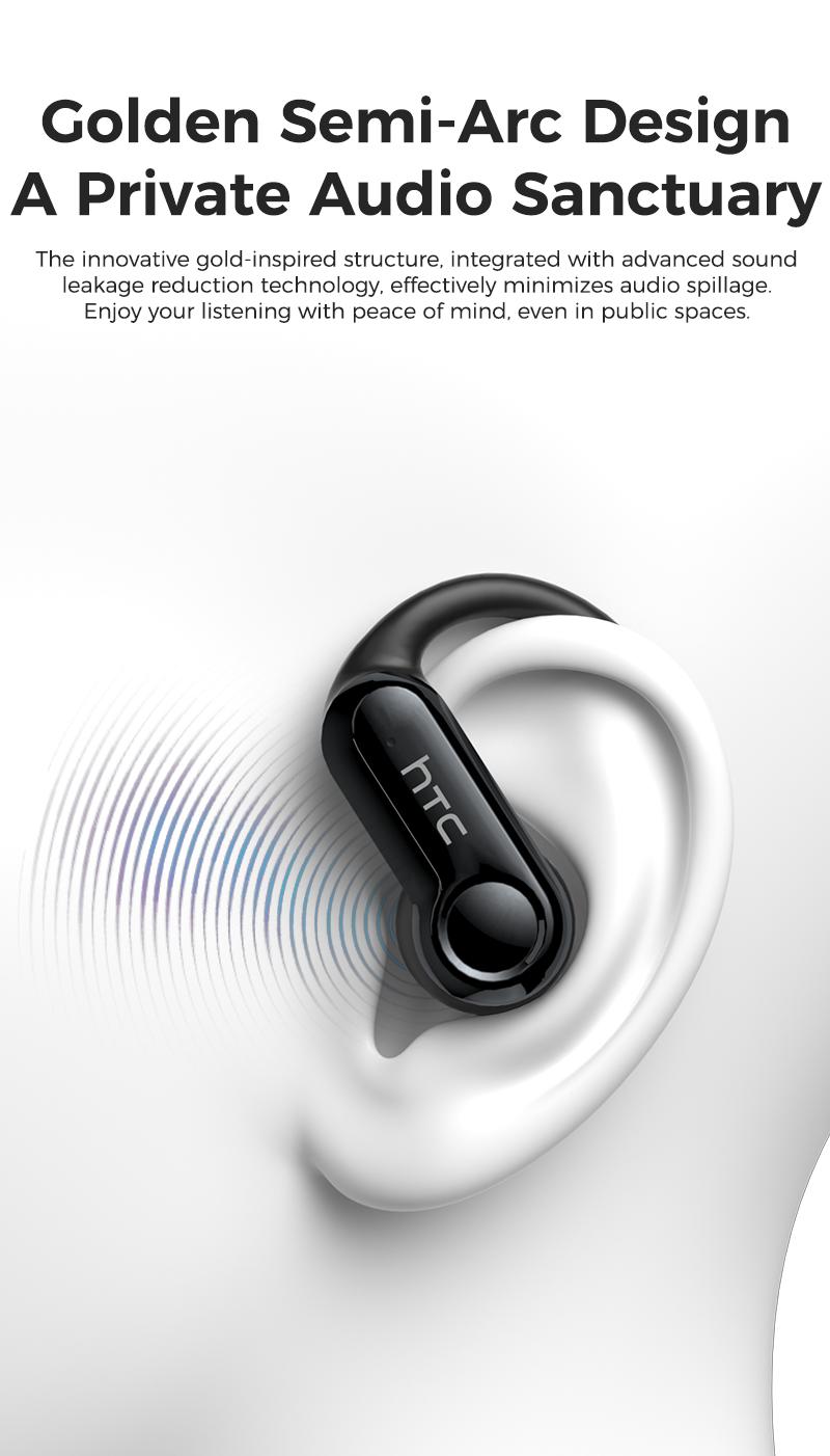 HTC Sports Earphones+ with Full-Color Smart Screen — Noise Cancellation, Brand-New Bluetooth 6.0, 35+ Hour Playtime, Ideal for Office, Sports, Study, and Audio Calls, Gifts for Men and Women