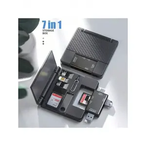 Multifunctional OTG Card Reader 7 In 1 Micro SD Card Reader U Memory Card Reader Type C For Digital Cameras, Smartphones, Tablets OTG Converter External U Disk, SD, TF Universal With Storage Box USB C Dongle