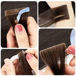 2025 Hot 10pcs Invisible Tape-In Human Hair Extensions Straight 12-16 Inches - Seamless Injected Hair with Glue-On Tape for Caucasian Women, Natural Look Hair Extensions for Volume & Length, Length Extension, Elegant Style, Highquality Hairpiece, Beauty E