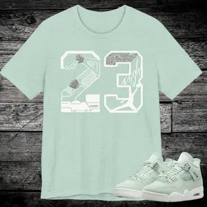 Jdan 4 Abundance Seafoam Sneaker Match Shirts. Seafoam Green Metallic Silver Sail, Abundance 4s Sneaker Shirt apczpofbp5ig