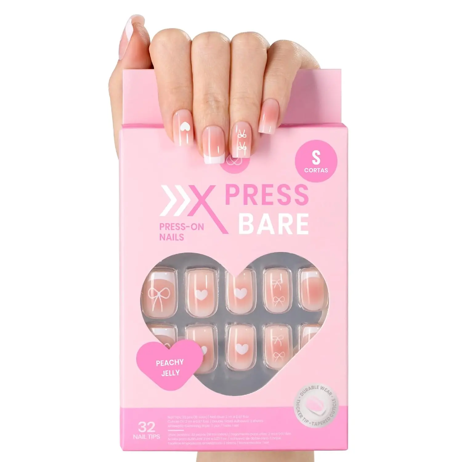 30Pcs Short Squoval Peachy Jelly