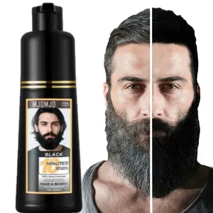 Men's 3-in-1 Black Beard & Hair Dye Shampoo,Instant Grey Darkening Beard Color Shampoo in 10 Minutes,Simpler Gray Reducing Mustache & Beard Dye for Men,with Plant Extract for Healthy Facial Hair,Hair Color for Men Haircare Product(200ml),fathers gifts