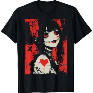 100% Cotton Horror Anime Manga |   Japan Japanese Creepy Kawaii Goth T-Shirt
