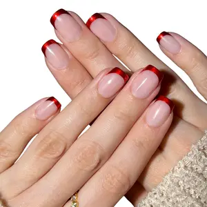 Crimson Tips Press-on Nails