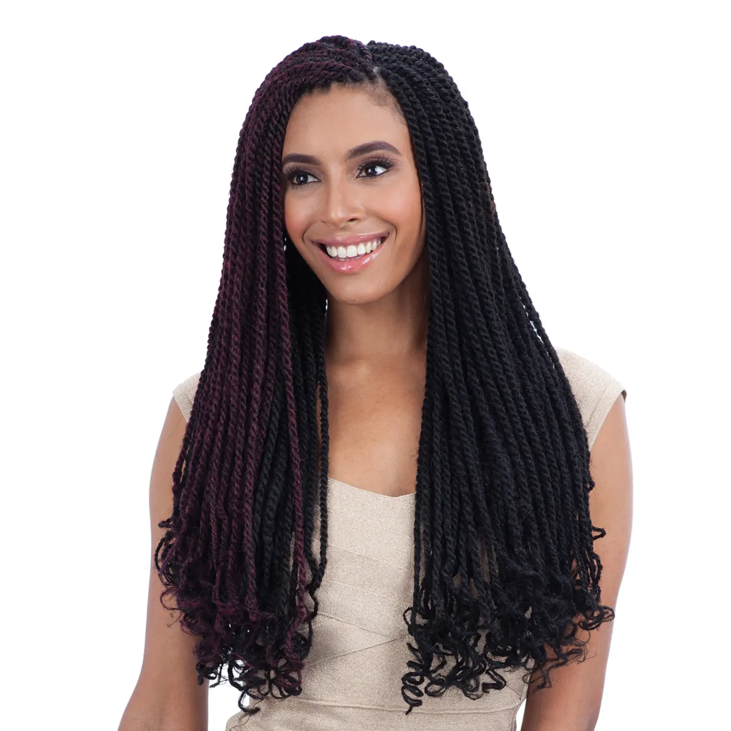 FreeTress Equal 24-in Natural Straight Synthetic Hair Braids - Havana-Cuban Twist Braid Extensions for Protective Styling, 24 Inches, Adults, Braids Hairstyles, Unisex