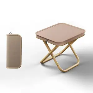 1PCS Mini Portabl Camping Stool, Portable Folding Stool, Aluminum Zipper Packed Folding Stool Suitable,for Picnic, Camping, Fishing, Outing, Traveling, Beach, Collapsible Stool