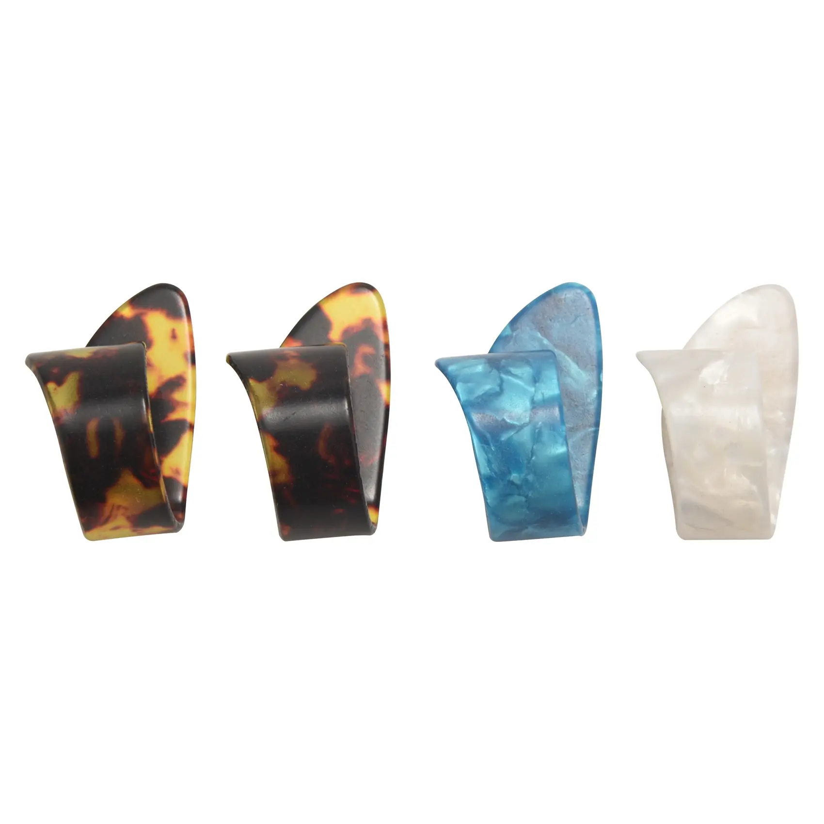 Ring-Shape Guitar Pick Set, Easy to Use, 1.5mm Thickness, 32x15mm Size, 4-Piece Celluloid Thumb Finger Picks with Thumb Protection for Acoustic & Electric Guitars, Thickness 1.5Mm