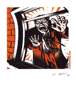 LSD Blotter Art Print Panic Attack by BRUTE, Signed & Numbered, 2003, KMFDM