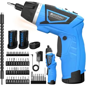 Screwdriver,8V Screwdriver with 2X 2000mAh Battery,6+1Torque, 10N·m Max Rechargable Screwdriver 47pcs Bits, LED Light,Shaft
