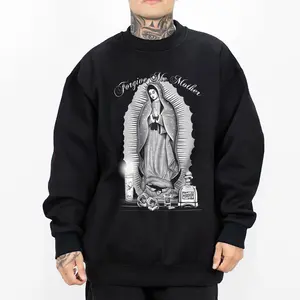 Pullover Hoodie, Graphic Tee - Forgive Me Mother, Chicano Clothing, Gangster clothes, Hoodies for men, Men's clothing, Streetwear, Lowrider Fabric Menswear sdl Oversized Sweatshirts