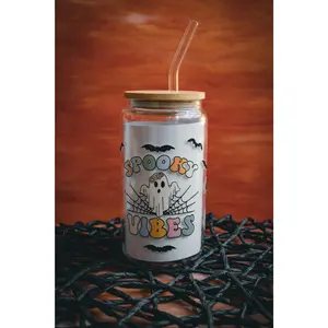 Spooky Vibes Glass Tumbler