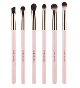 Eye Makeup Brush Set, 6 Pcs Professional Blending Eyeshadow Makeup Brushes for Concealer Eyebrows Eyeliner, Soft Hairs & Wood Handle