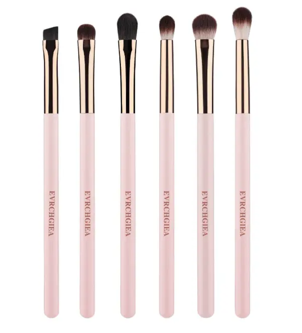 Eye Makeup Brush Set, 6 Pcs Professional Blending Eyeshadow Makeup Brushes for Concealer Eyebrows Eyeliner, Soft Hairs & Wood Handle
