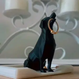 Dog Ring Holder with Dog Bed Dish | Engagement Gift Personalized Ring Holder | Gifts For her | Labrador | 3D Printed | Plastic |