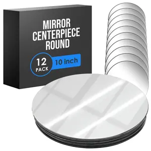 Mirror Centerpieces For Tables, Round Mirrors For Centerpieces, Round Mirror Tray, Table Mirrors For Centerpieces, Mirror Plates For Centerpieces, Mirror Charger Plates, Mirror Candle Plate, 12PK