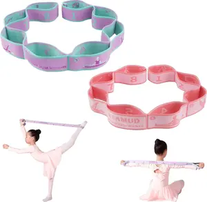 2 count Stretch Strap for  Dance Elastic Band for  Gymnastics Stretching Strap  Stretching Bands Multi-Loop Adjustable Exercise Bands Stretching Resistance Ballet Bands -8 Loops