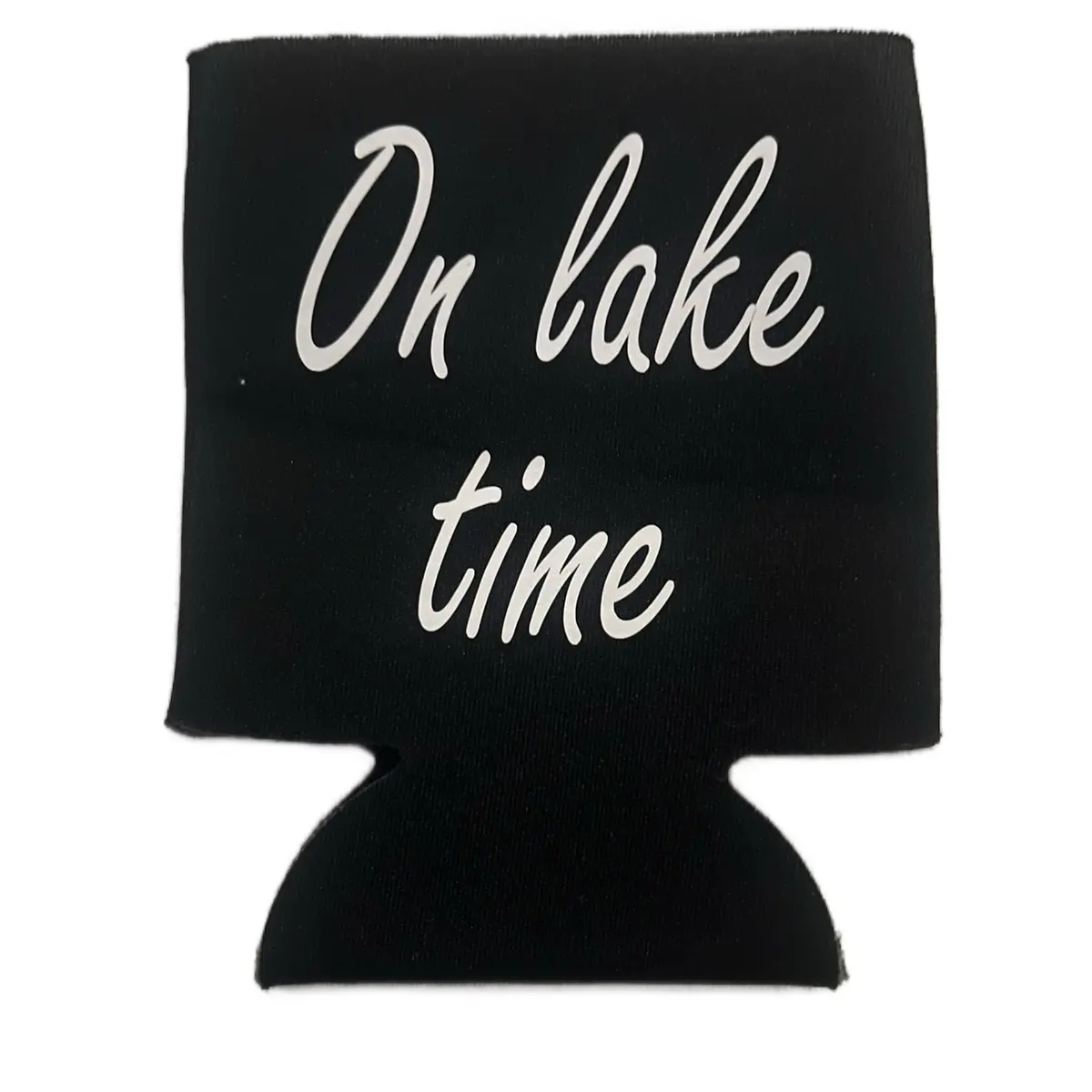 Black Koozie - On Lake Time - Drinkware