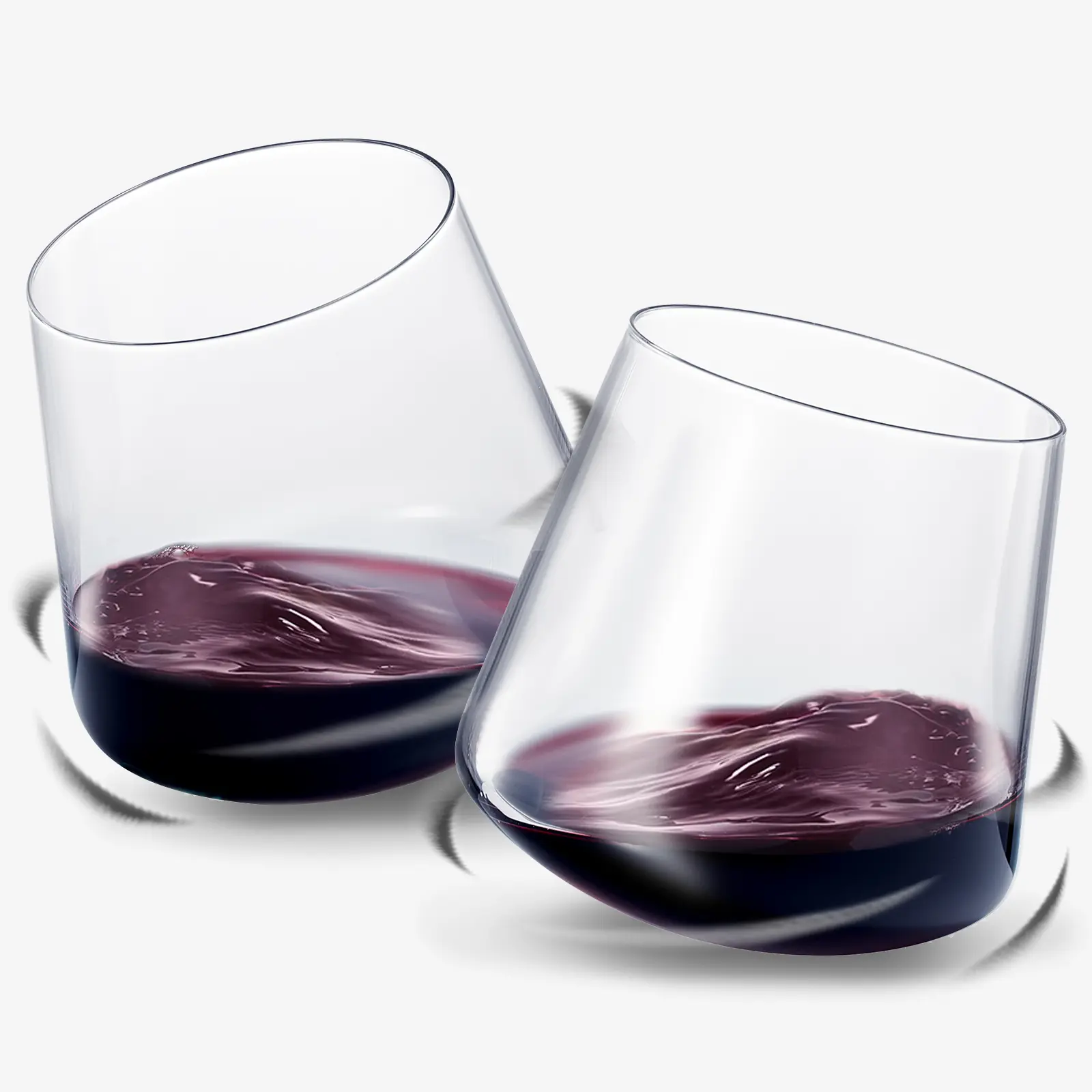 Rolling Un Spillable Stemless Spinning Aerating Wine Glasses Set Of 2 Spill Proof Aerating Wine Glas