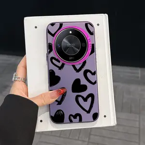 chaotic heart, purple phone case, suitable for Honor phone cases, suitable for Honor 600 Lite, 400, 200, Magic 8 Lite, 7, 6, 5, X9, X8, X7, X6 4G, 5G, Pro, Lite, Smart series and various models of phone cases, cool, internet celebrity style