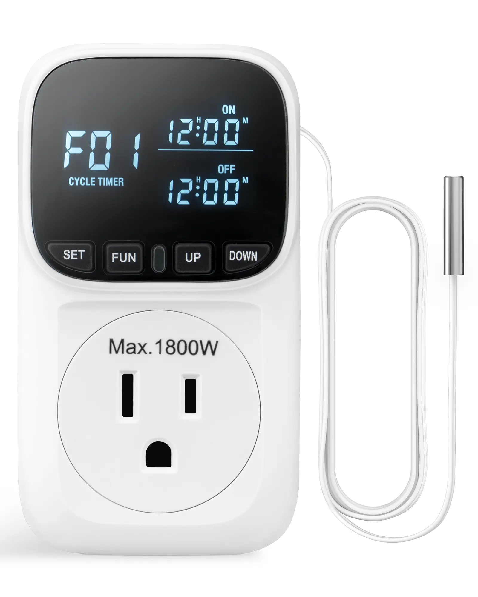 Dewenwils Electronic Plug-In Thermostat Outlet – Heating & Cooling Modes, 4 Timer Settings, Power-Off Memory, Temperature Calibration – Indoor, Indoor Garden & Plant Growers