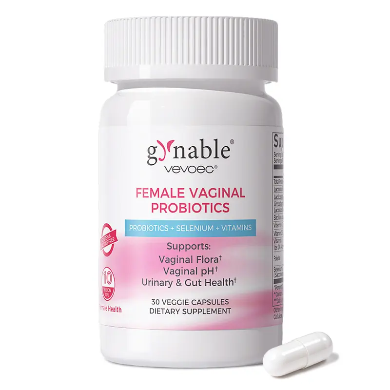 Gynable Female Probiotic Supplement for pH Balance, Odor Control, Itching & Vaginal Flora Support, 10B CFU Upgraded, Gluten-Soy-Dairy-Estrogen-Egg-Free, Vitamin-Infused Organic Focus Dietary Daily Probiotic Supplement (TikTokShopBlackFriday), Probiotic Su