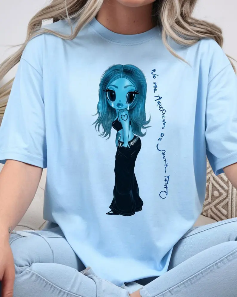 No Me Arrepiento de Sentir Tanto Shirt, Karol G Inspired T-Shirt, Music Concert Outfit, Blue Graphic Tee, gift for her, him, Womenswear Top