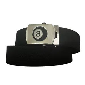 8 Ball Black Adjustable/ Canvas Web belt/ Metal Buckle Training
