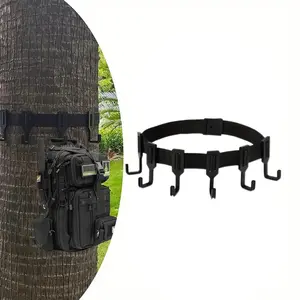 Outdoor Camping Tent Rope with 6 Removable Hooks, Multipurpose Equipment Webbing, Tent Accessories for Camping Tool & Equipment Storage