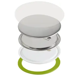 VEVOR 200 Sets 3 inch 75mm Pin Back Button Parts, DIY Round Button Badge Parts, Set Includes Metal Top, Plastic/Metal Button, Clear Film, and Blank Paper For Gifts Presents, Machine NOT Included