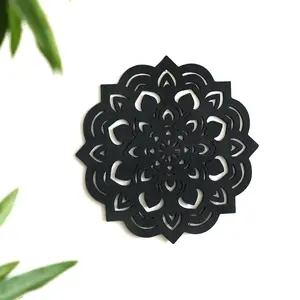 Wooden Mandala Pattern Hanging Decor, Boho Style Artistic Wall Hanging Decor, Aesthetic Design, Wall Art Decor for Home Living Room Bedroom Garden Office, Ornaments