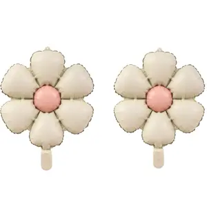 Daisy Shaped Balloon, 2 Counts Matte Six Petal Daisy Balloon, Balloon for Wedding Anniversary Party Decoration, Party Supplies